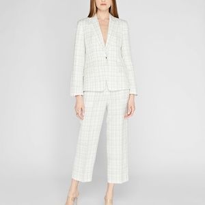 Plaid Signature Linen Blend Pant - New With Tags - NEVER WORN - White